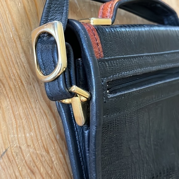 vintage D Brev Alligator Leather black & rust brown Crossbody - Picture 3 of 13